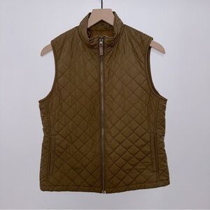LANDS' End Quilted Vest, Size S, Brown